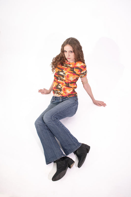 BBY TEE CAMO NARANJA